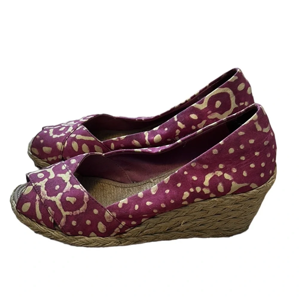 Ralph Lauren Pink Geometric Print Espadrilles Size 6